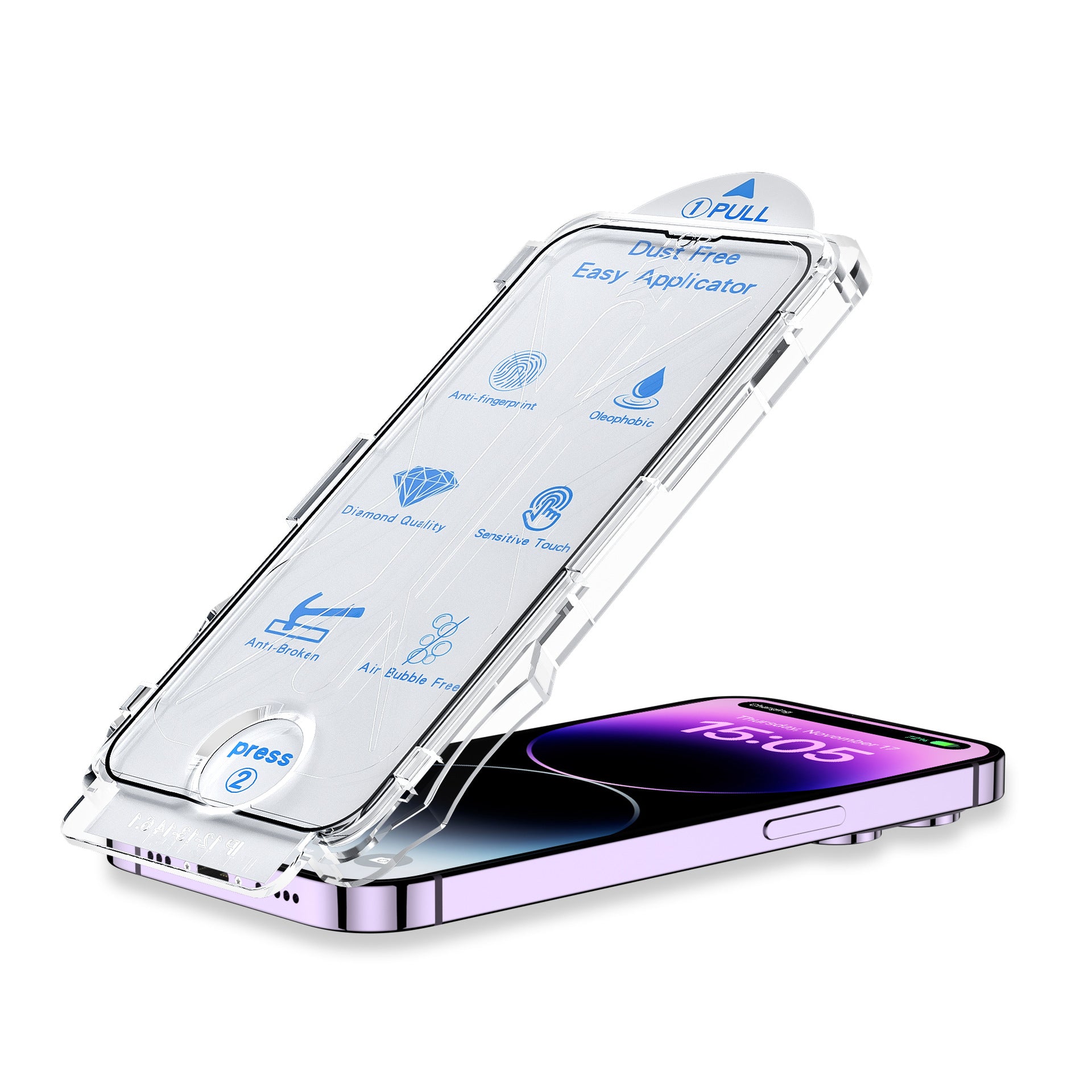 Ultra HD Screen Protector with Easy Applicator For Iphone 15 14 13 12