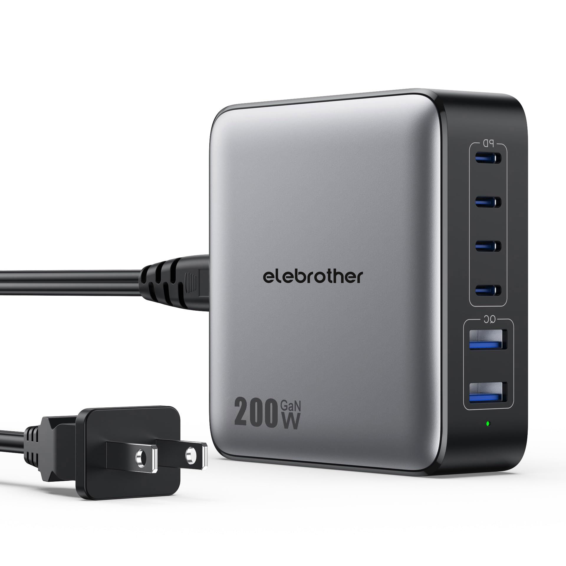 200W GaN III 6 Port Fast Charging Station Hub