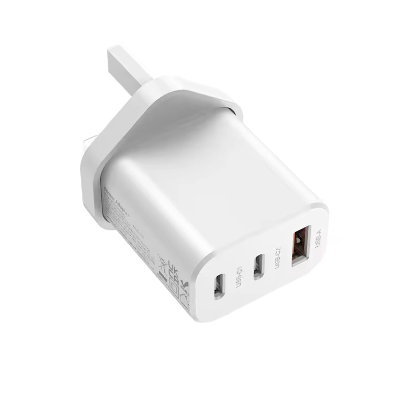 30W GaN PD USB 2C1A Charger - UK Plug