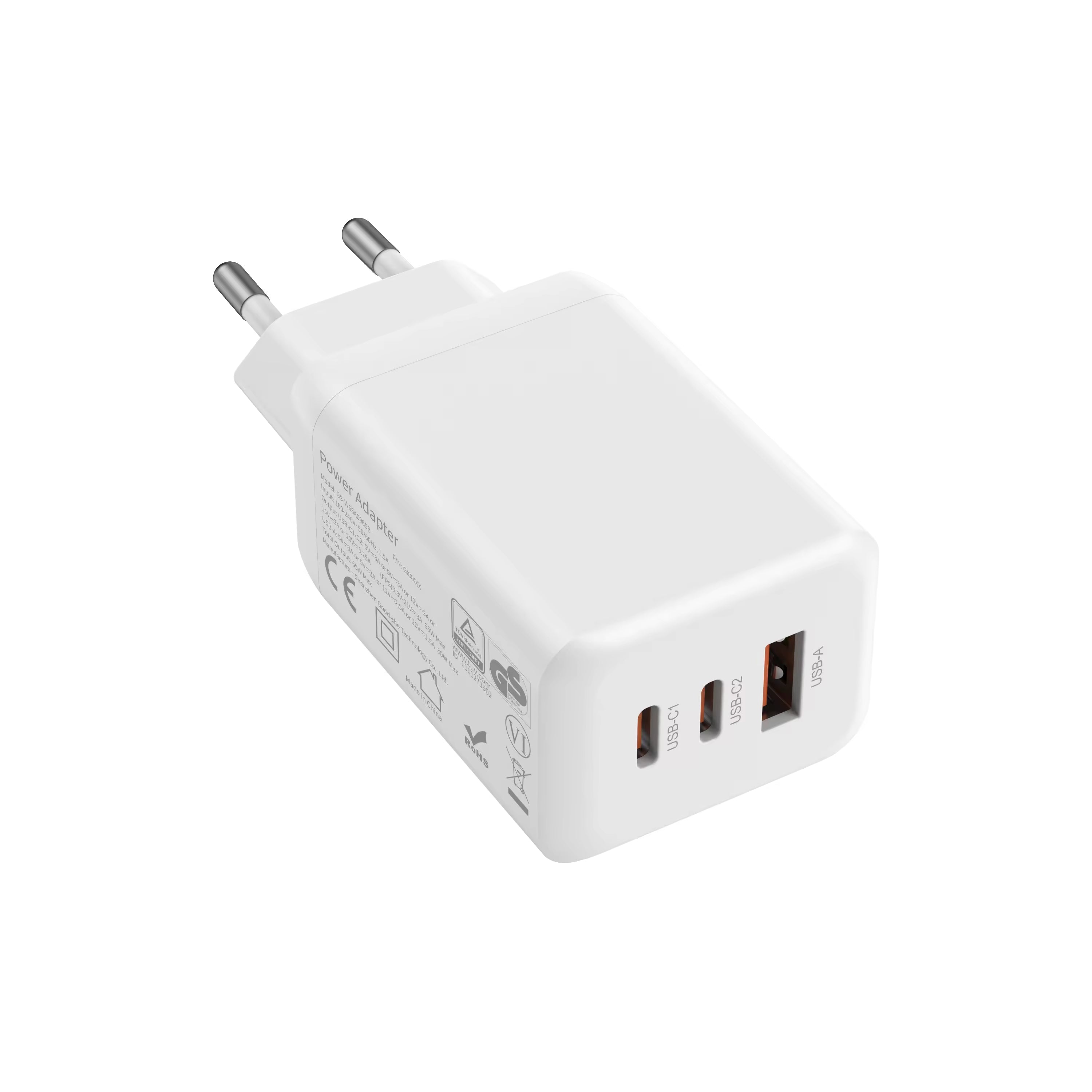 65W GaN PD USB 2C1A Charger - EU Plug