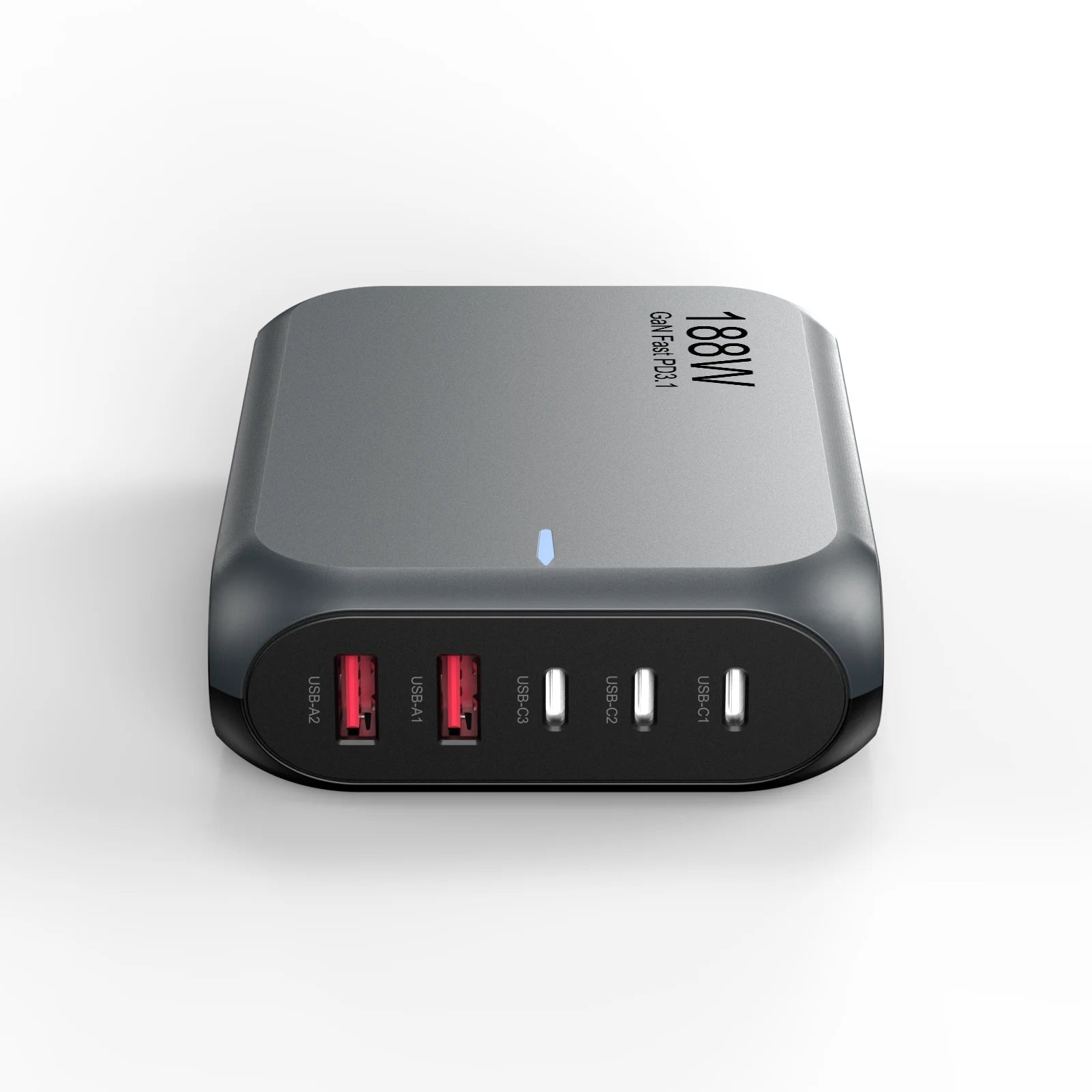 5 Ports 188W GaN Fast Charger Station