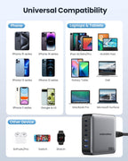 200W GaN III 6 Port Fast Charging Station Hub