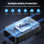 200W GaN III 8-Port Fast Charging Station Hub