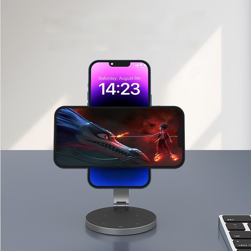 2 in 1 Aluminum Alloy Wireless Charging Stand