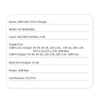 30W GaN PD USB 2C1A  Charger - UK Plug
