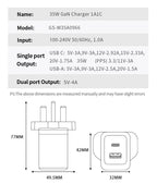 35W GaN PD USB A+C  Charger - UK Plug