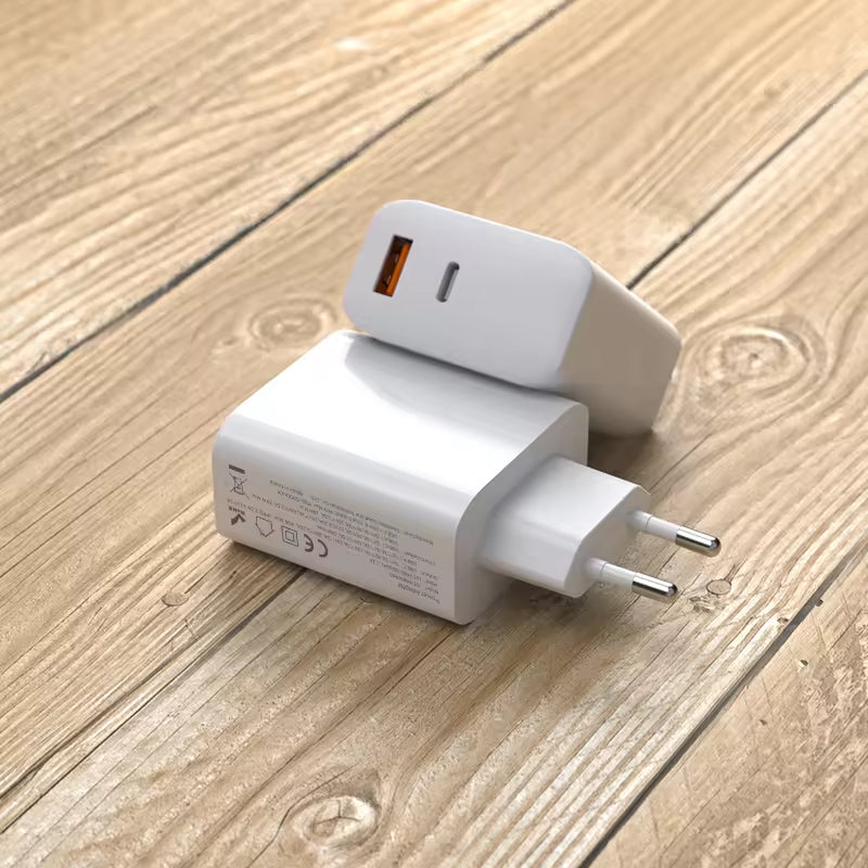 48W GaN PD USB A+C  Charger - EU Plug (1A1C)