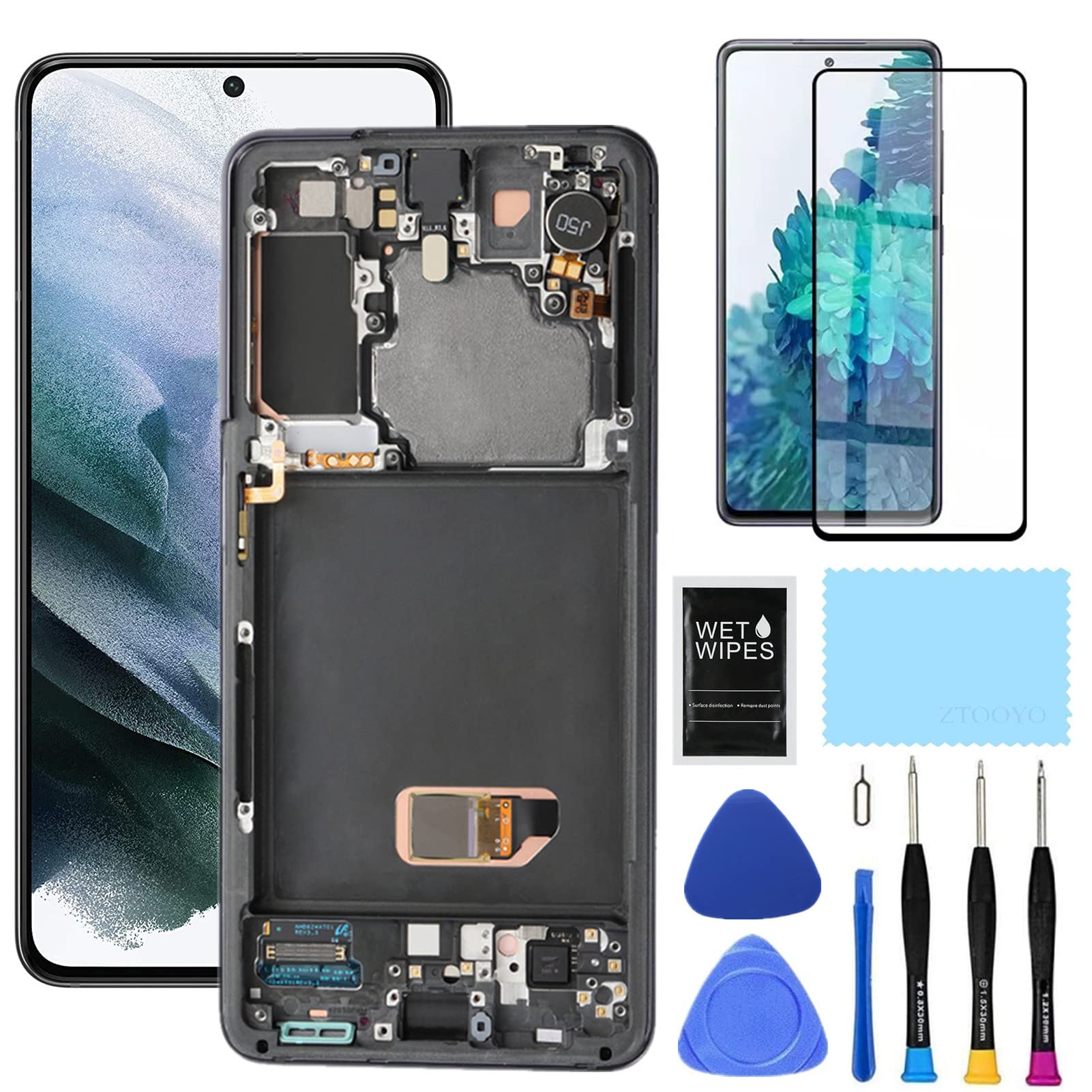 AMOLED Display Assembly With Frame for Samsung Galaxy S21