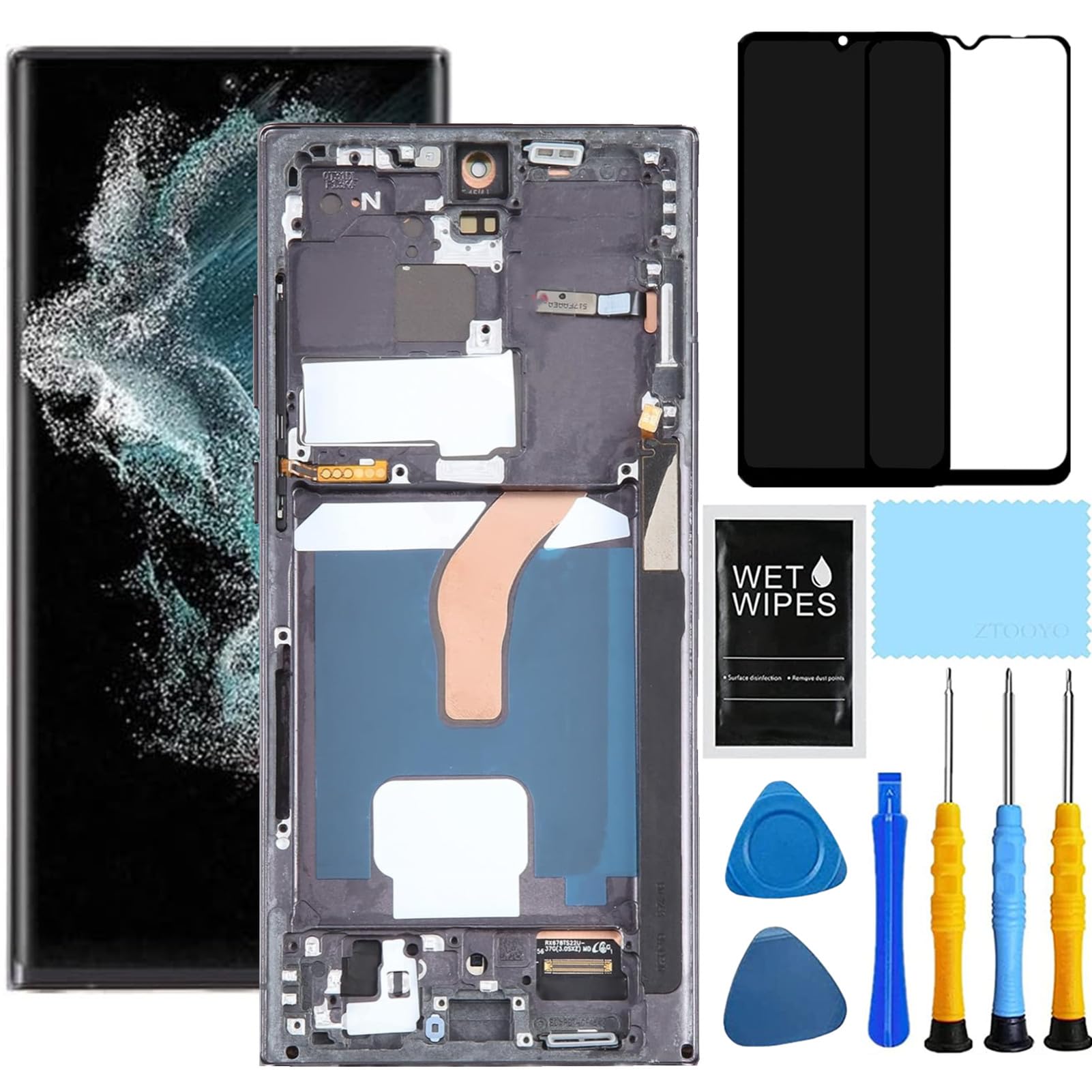 AMOLED Display Assembly With Frame for Samsung Galaxy S22 Ultra