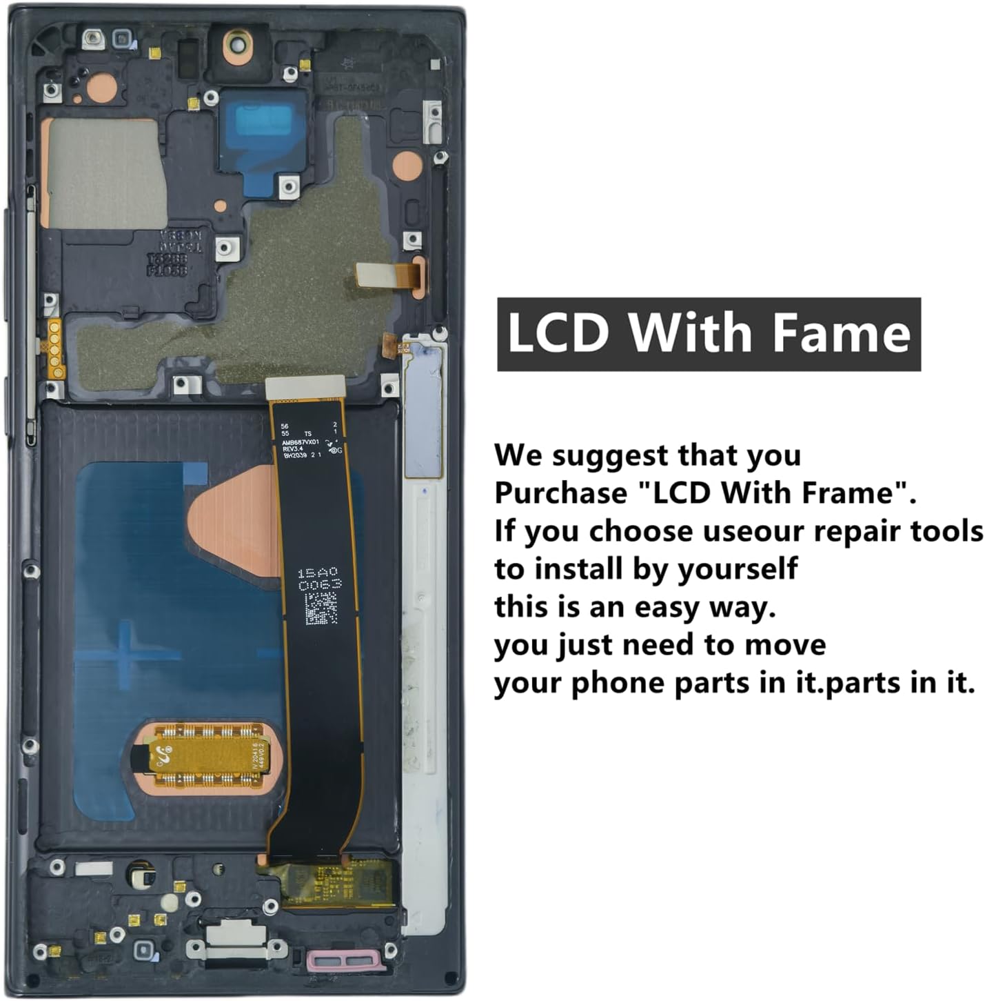 AMOLED Display Assembly With Frame for Samsung Galaxy Note 20 Ultra 5G