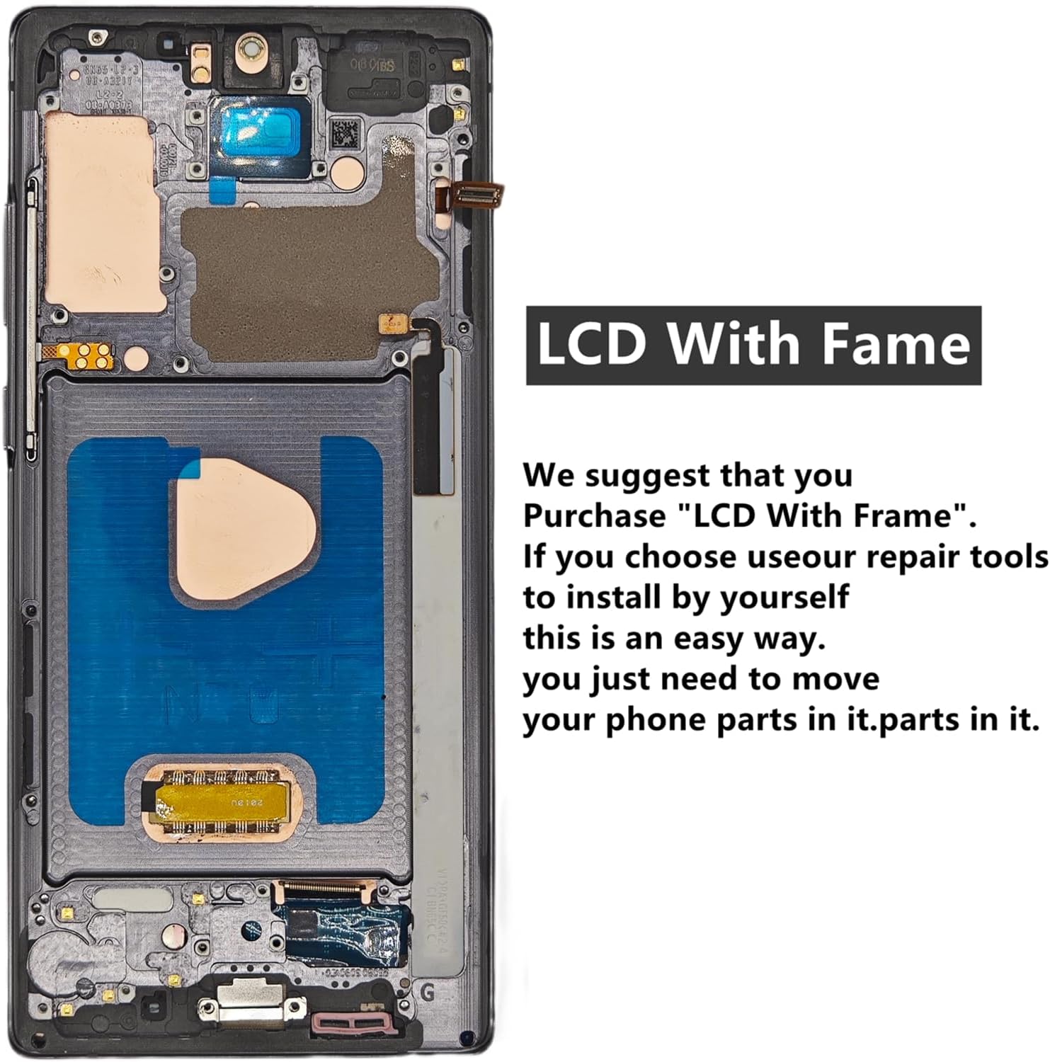 AMOLED Display Assembly With Frame for Samsung Galaxy Note 20 5G
