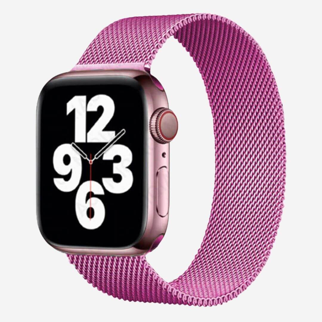 Milanese Loop Apple Watch Band - Hot Pink