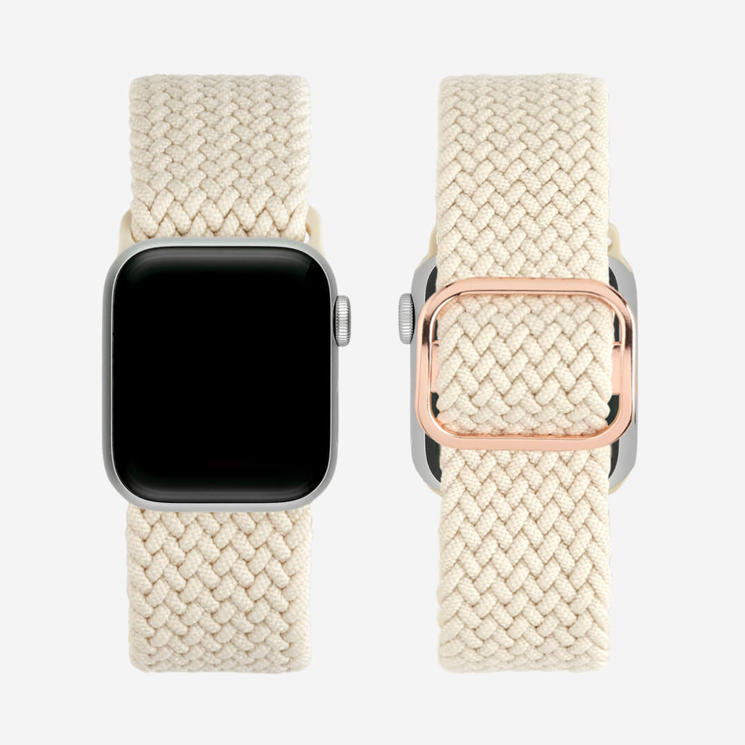 Maui Braided Loop Apple Watch Band - Starlight / Rose Gold