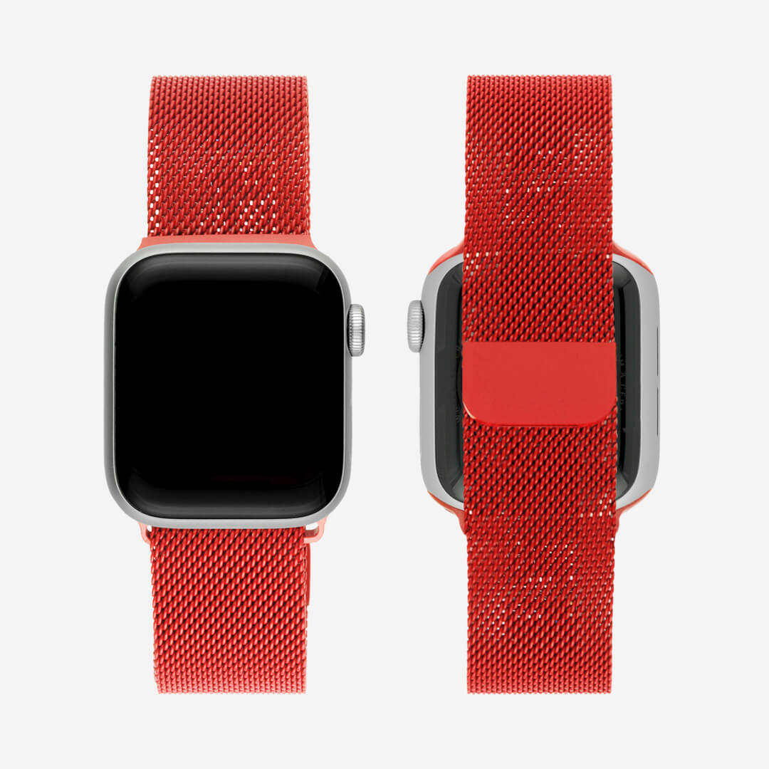 Milanese Loop Apple Watch Band - Red