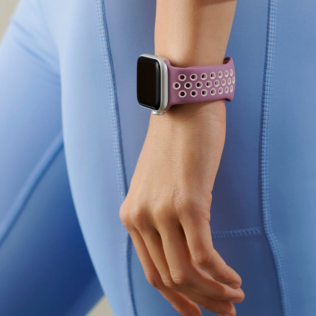 Silicone Sports Apple Watch Band - Violet/Plum Fog