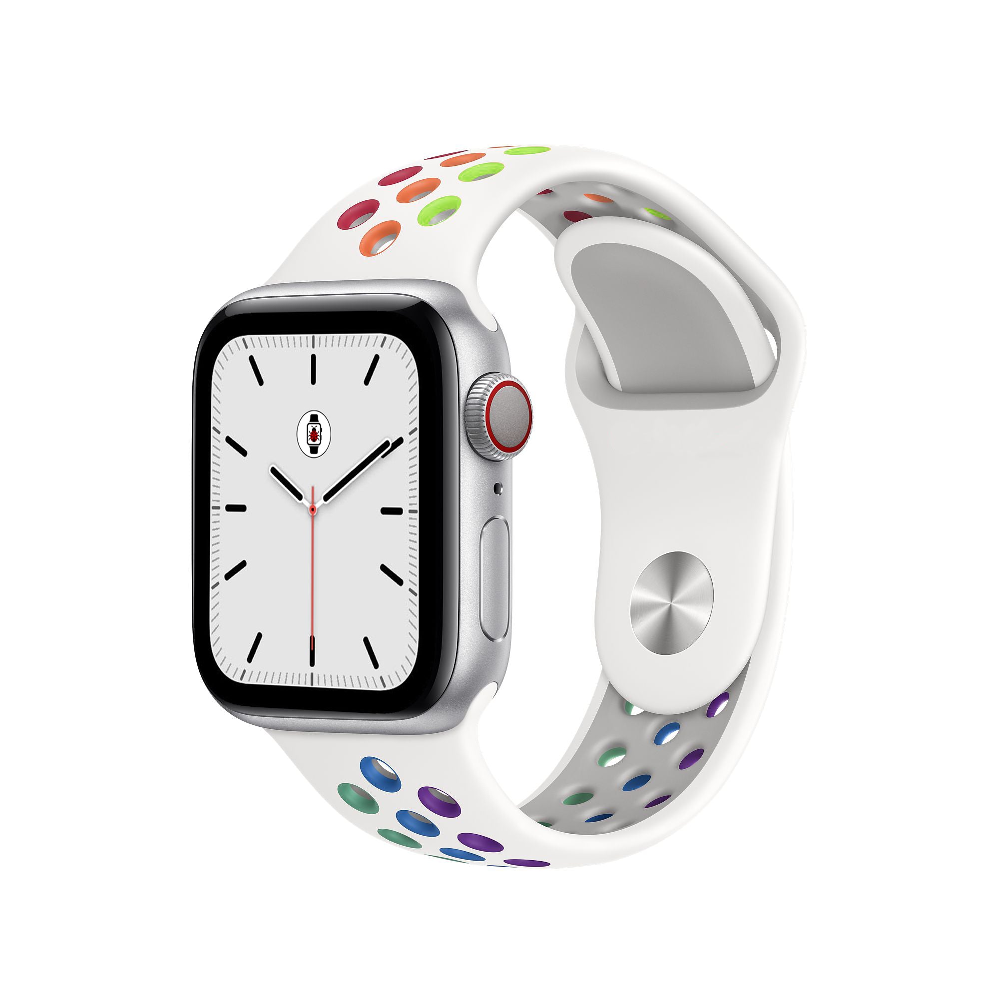 White & Multi-colour Sport Fit Apple Watch Band