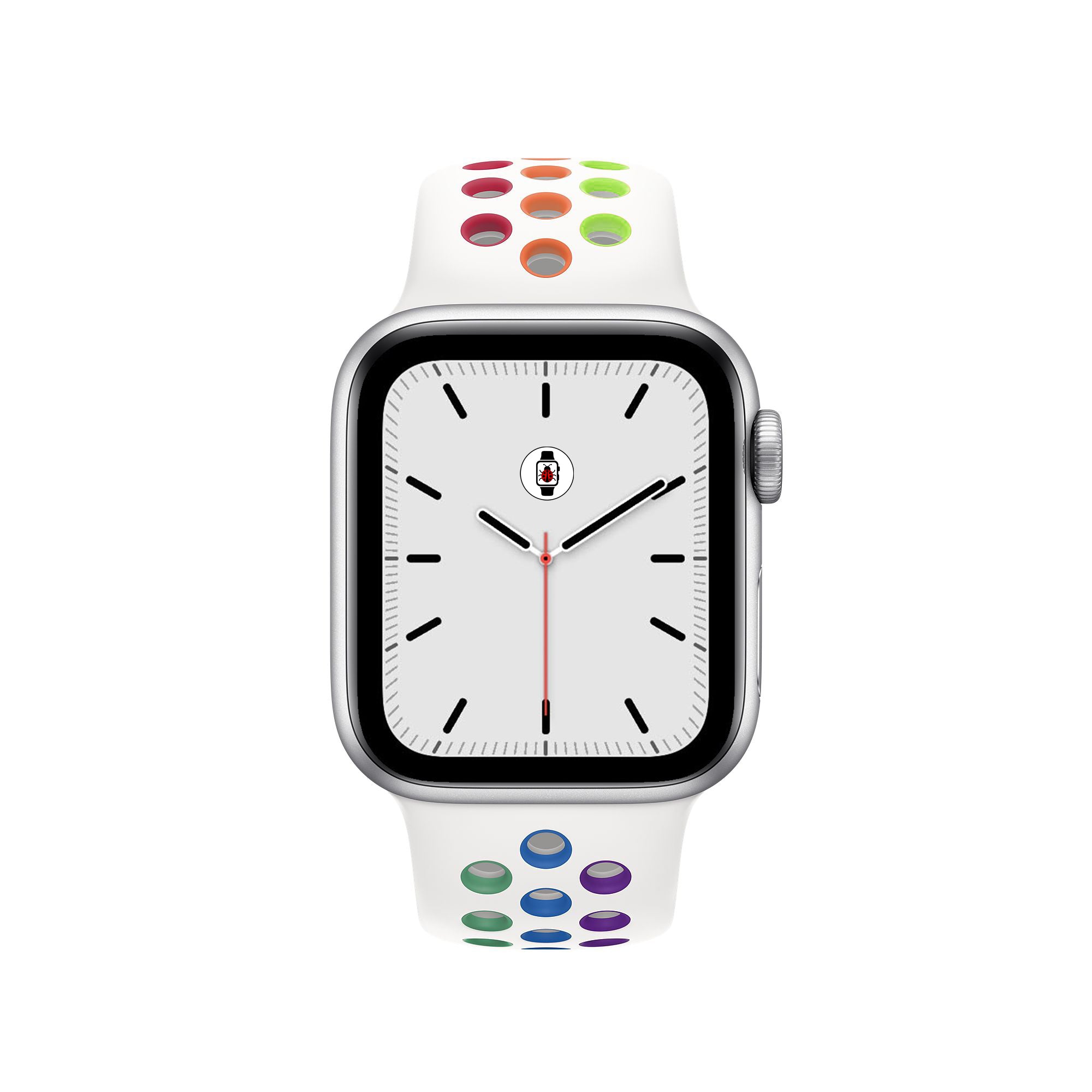 White & Multi-colour Sport Fit Apple Watch Band