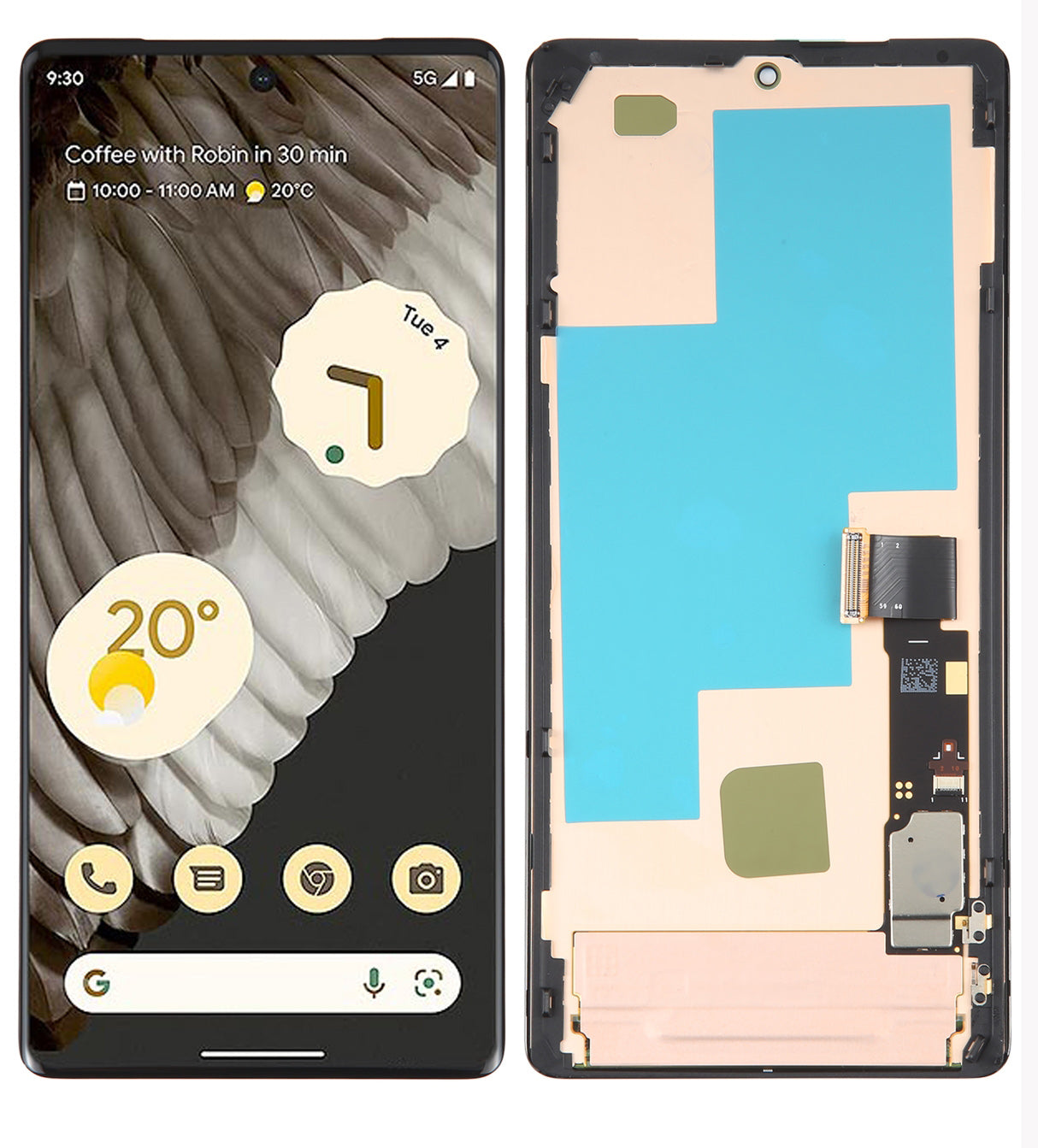 Oled Assembly With Frame For Google Pixel 7 Pro (Support Fingerprint)
