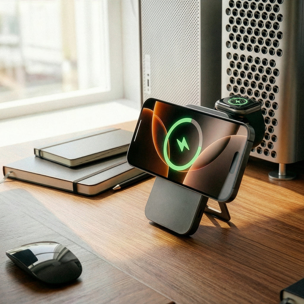 Qi2 2 In 1 Aluminum Alloy Wireless Charging Stand