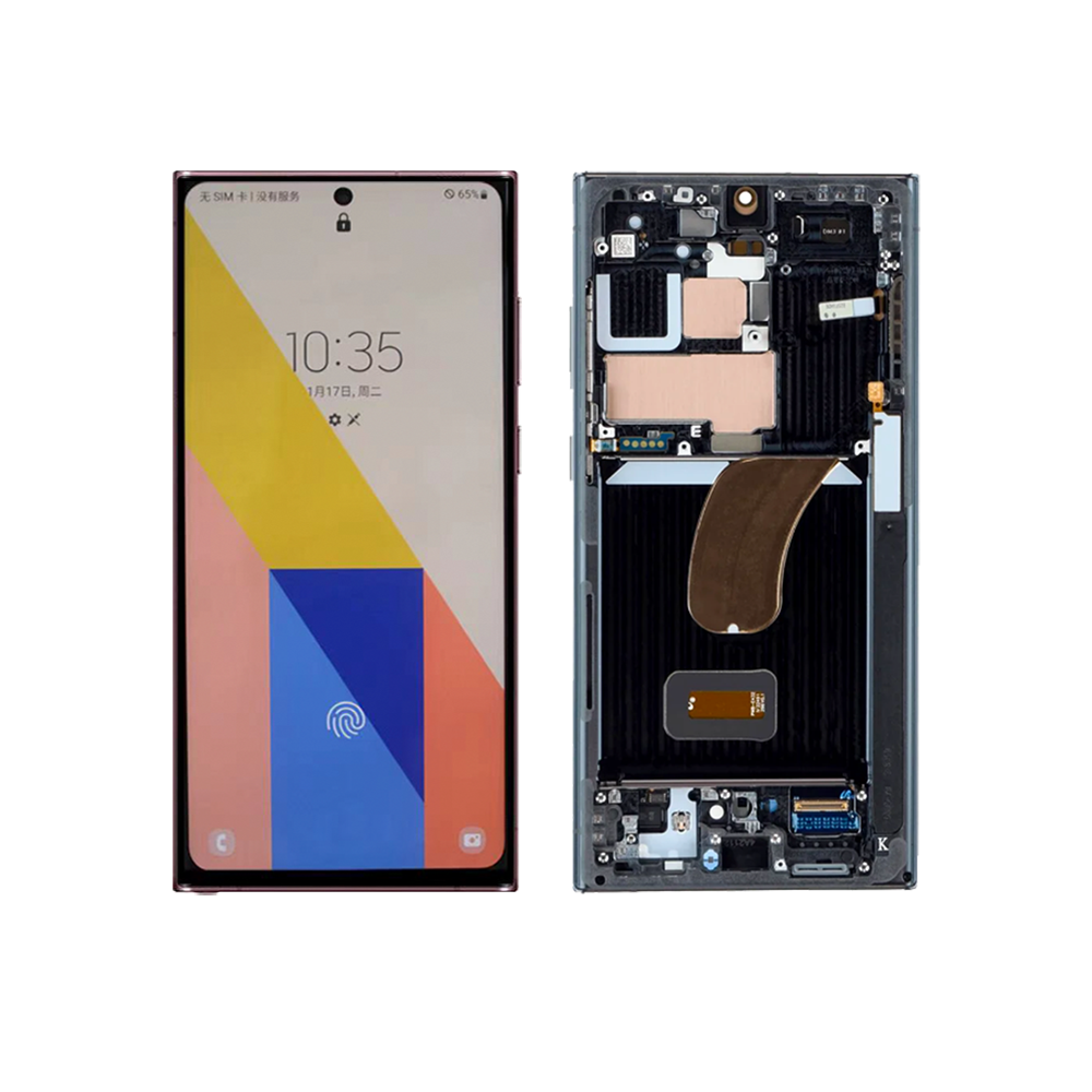 AMOLED Display Assembly With Frame for Samsung Galaxy S23 Ultra