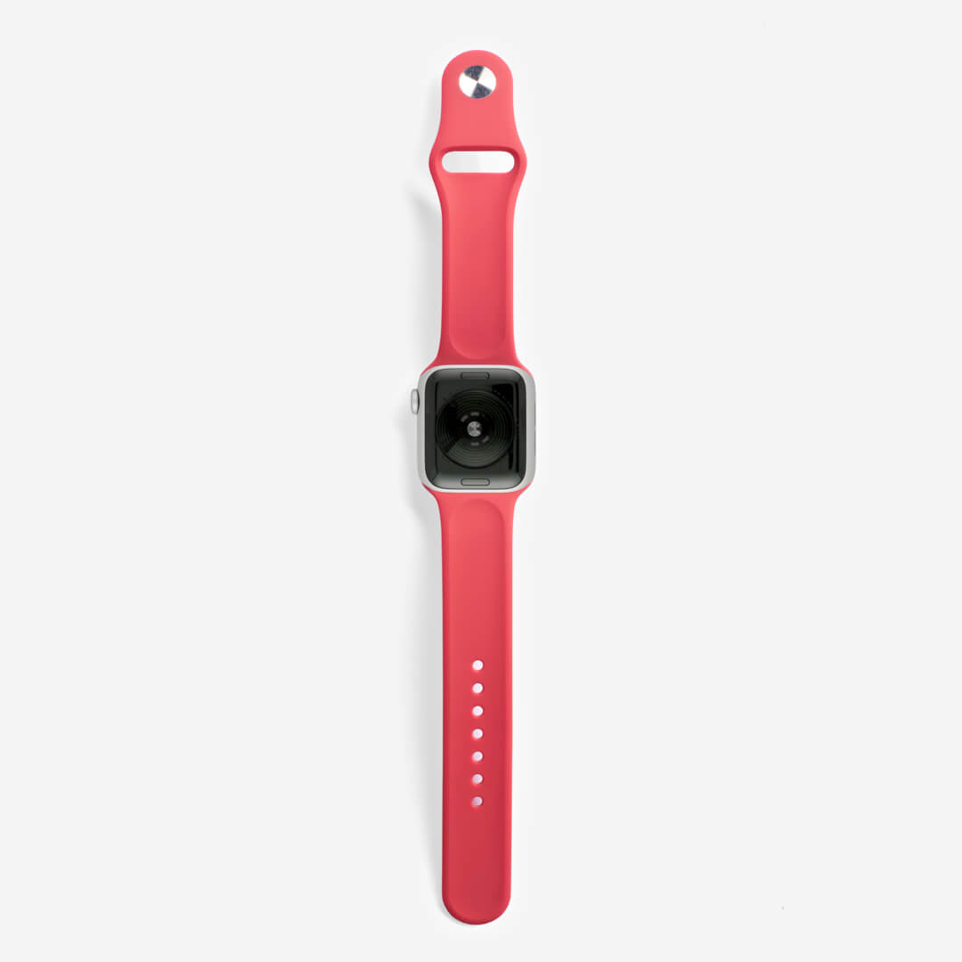 Classic Silicone Apple Watch Band - Rose Red