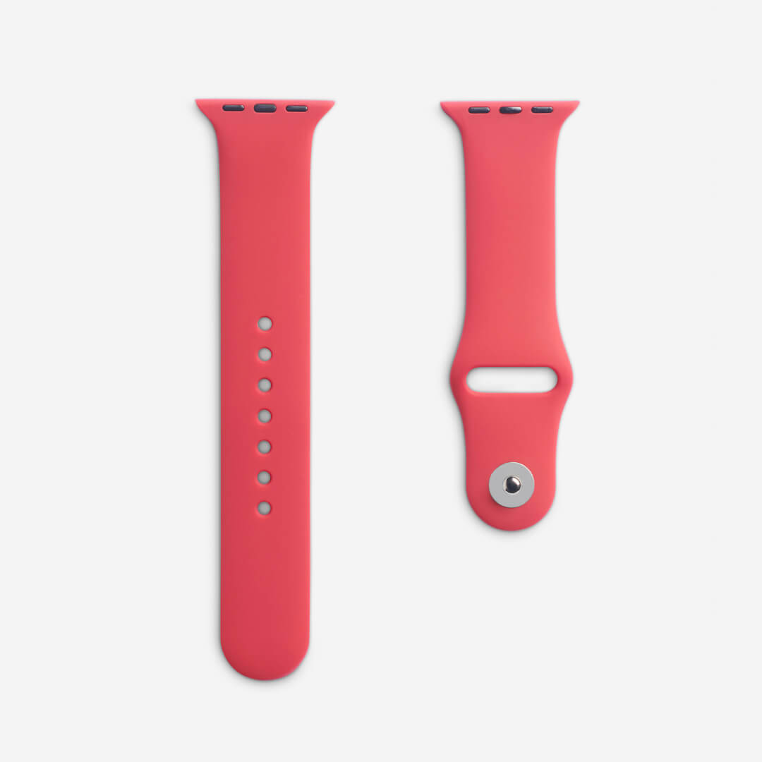 Classic Silicone Apple Watch Band - Rose Red