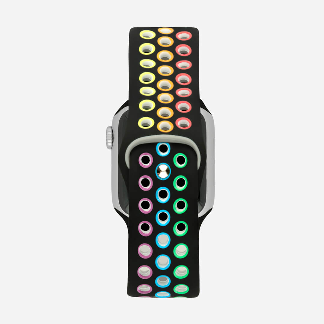 Silicone Sports Apple Watch Band - Black/Pride