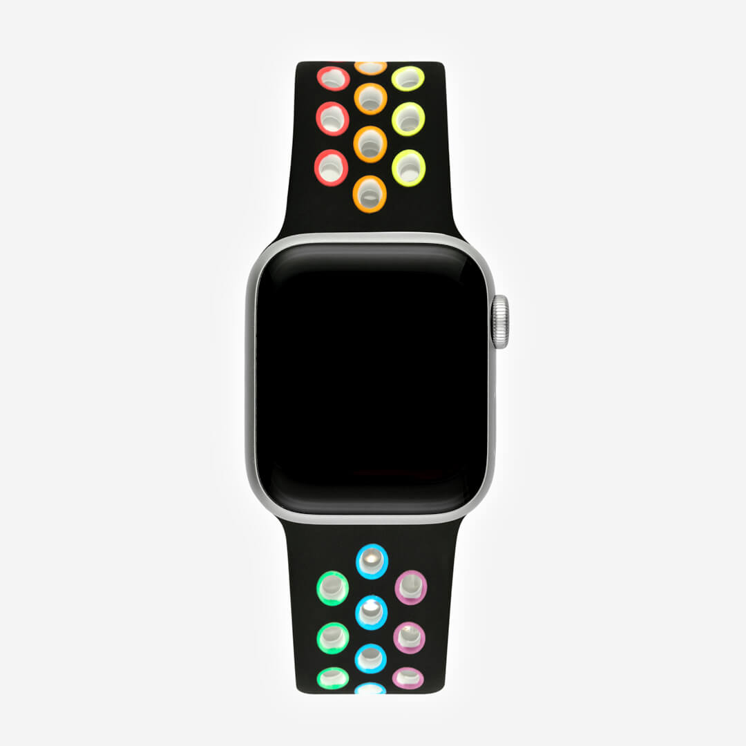 Silicone Sports Apple Watch Band - Black/Pride