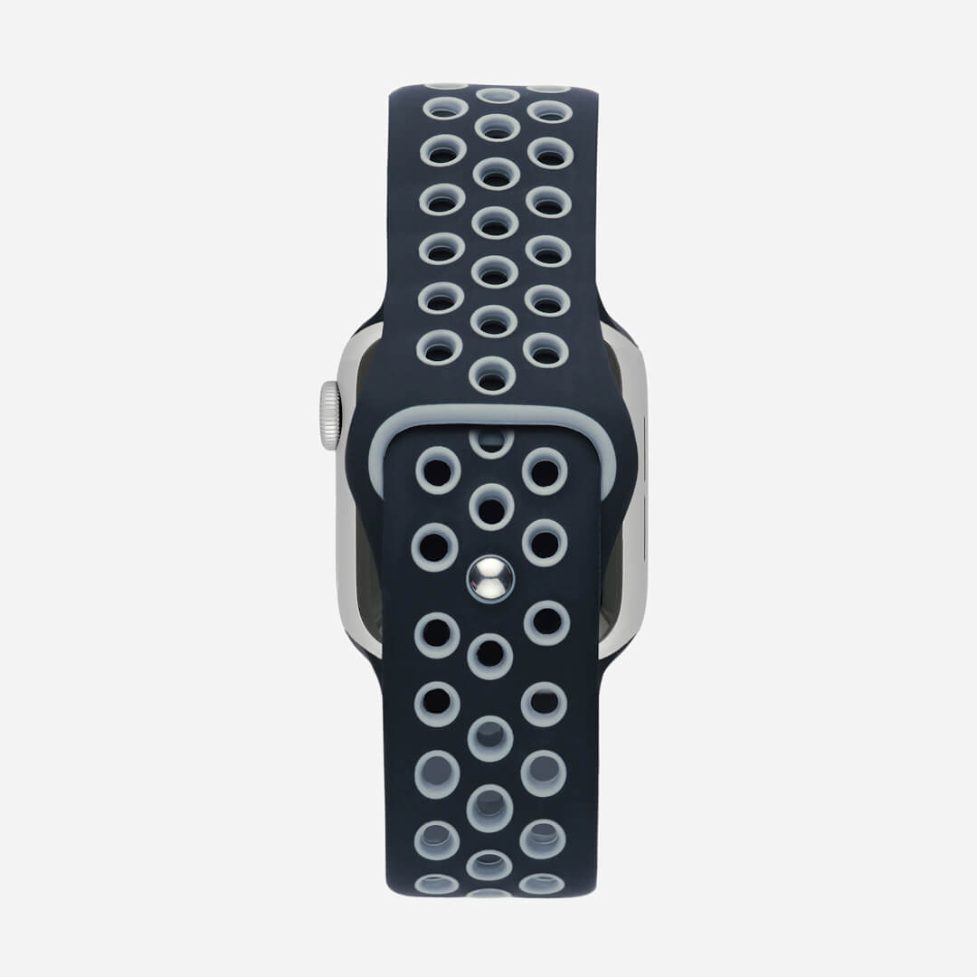 Silicone Sports Apple Watch Band - Black/Stone