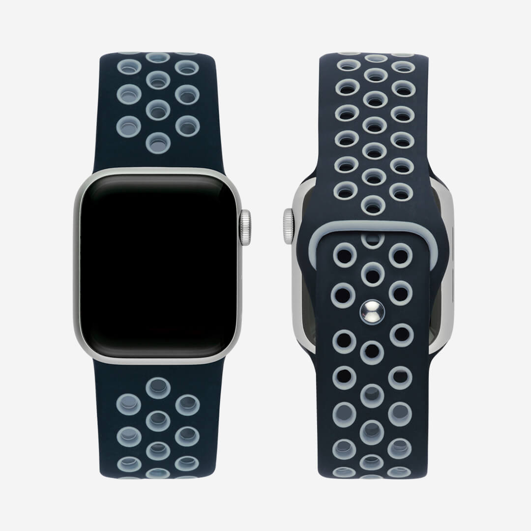 Silicone Sports Apple Watch Band - Black/Stone