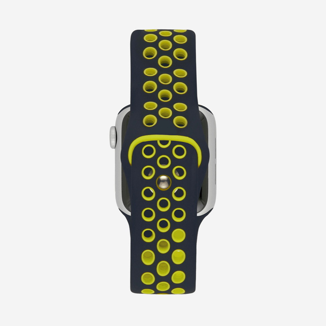 Silicone Sports Apple Watch Band - Black/Yellow