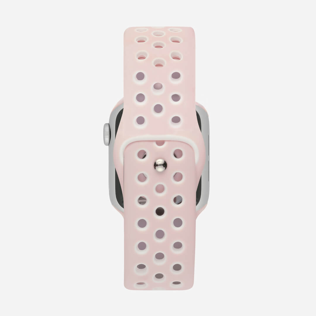 Silicone Sports Apple Watch Band - Blush/White