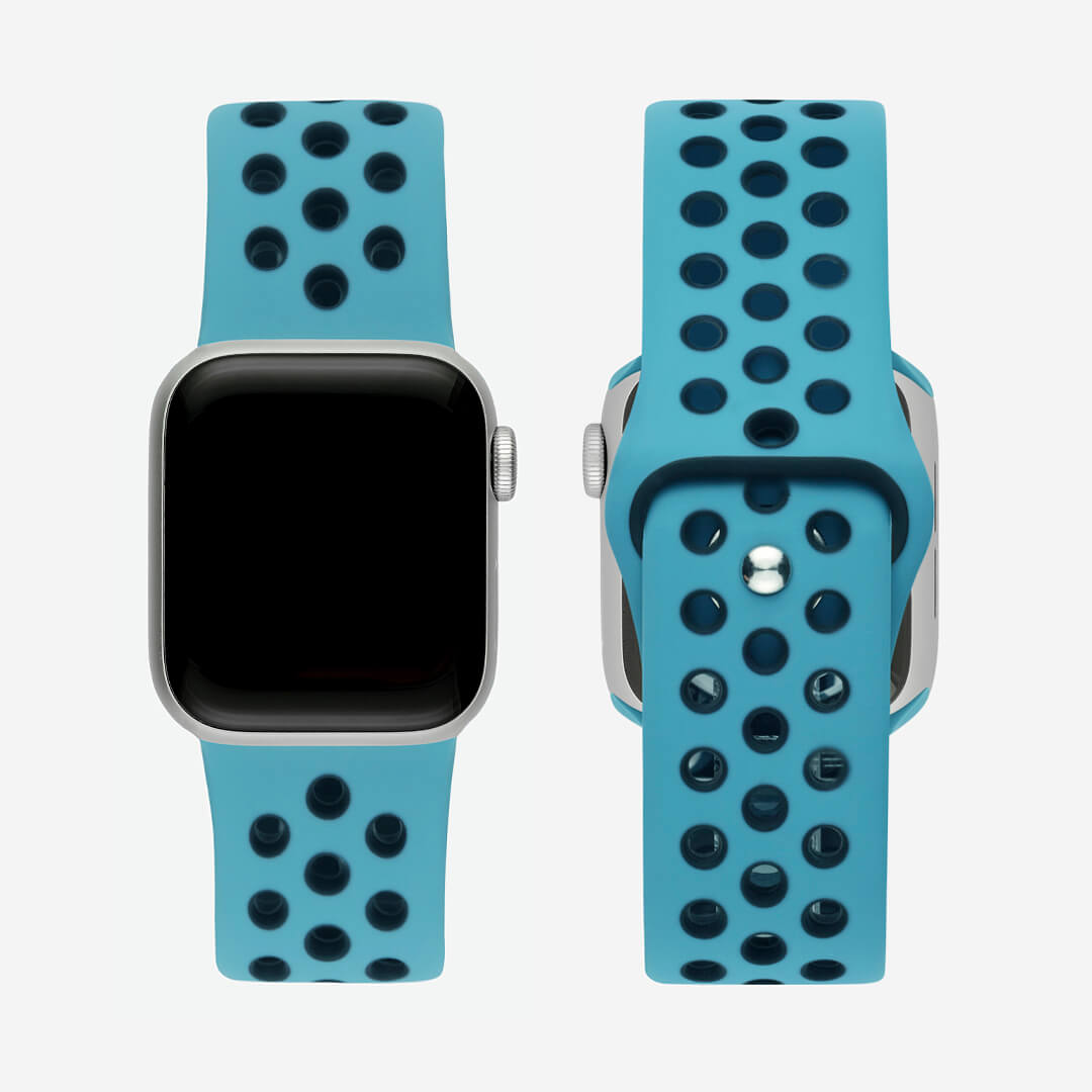 Silicone Sports Apple Watch Band - Celestial Teal/Black