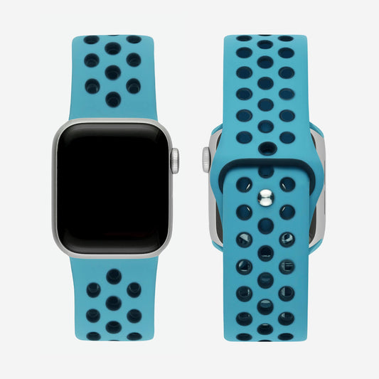 Silicone Sports Apple Watch Band - Celestial Teal/Black