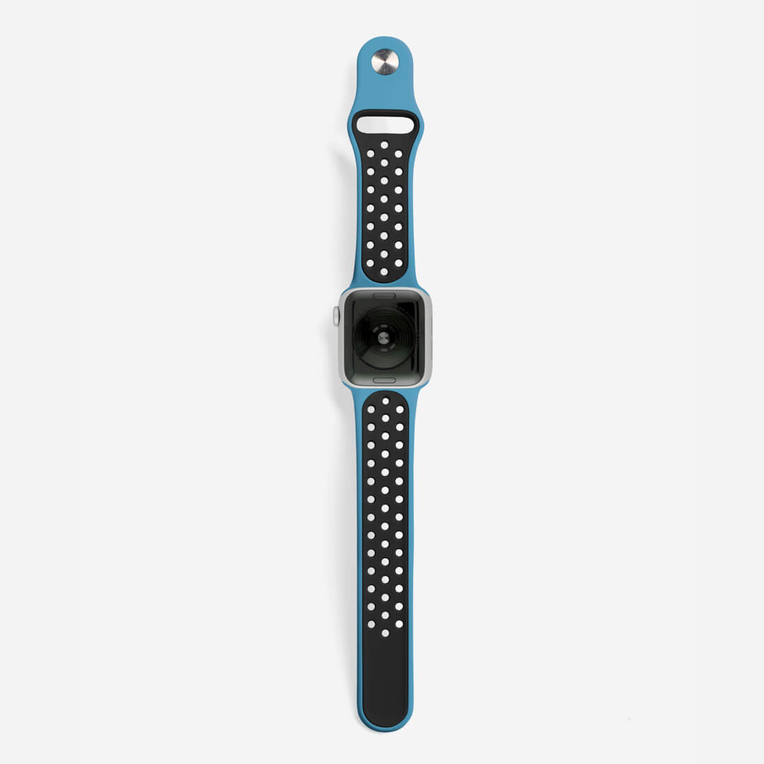 Silicone Sports Apple Watch Band - Celestial Teal/Black