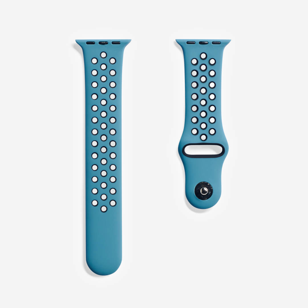 Silicone Sports Apple Watch Band - Celestial Teal/Black