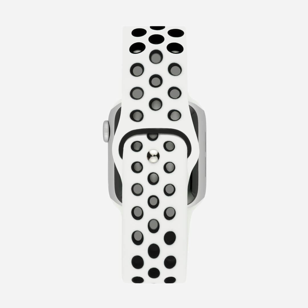 Silicone Sports Apple Watch Band - Platinum/Black