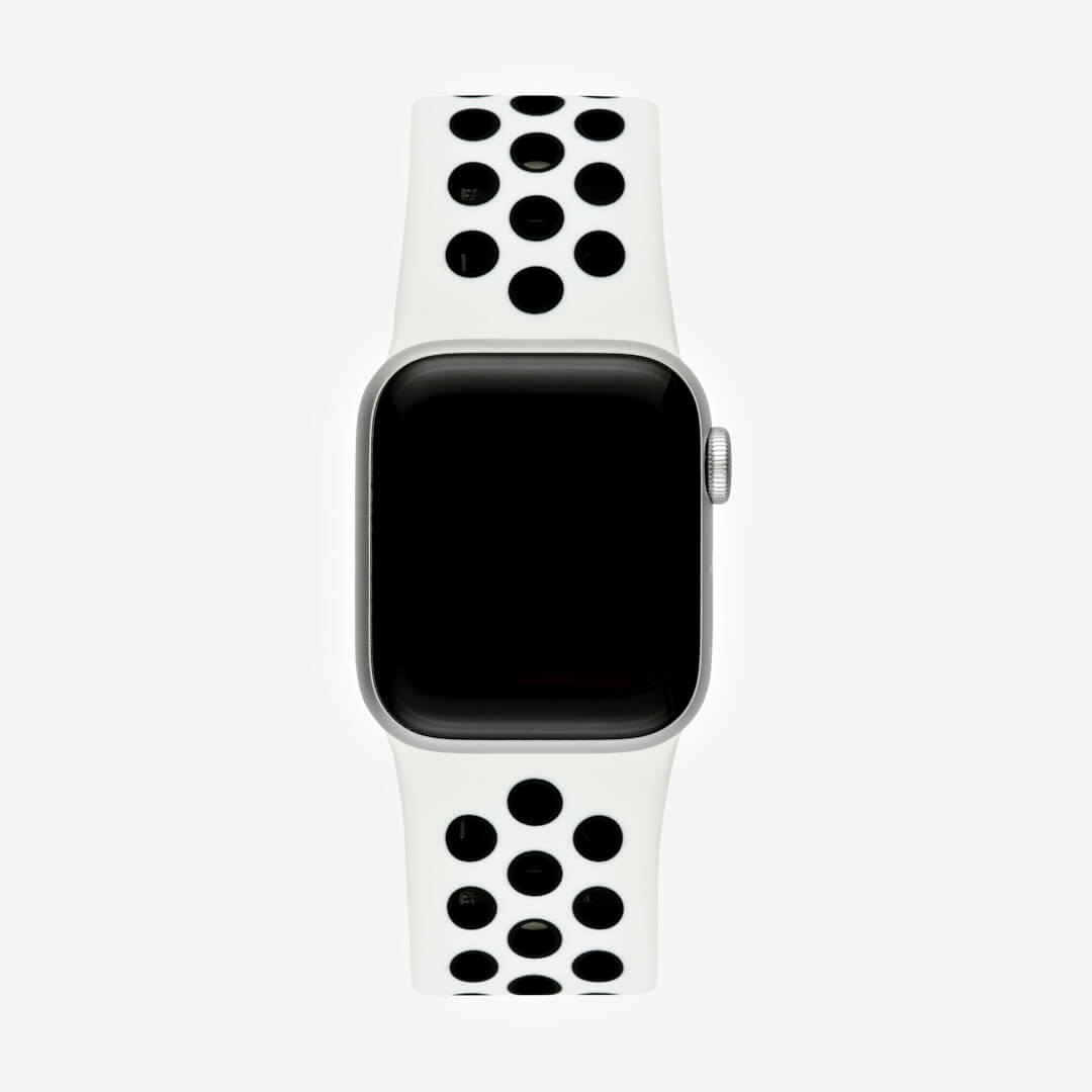 Silicone Sports Apple Watch Band - Platinum/Black