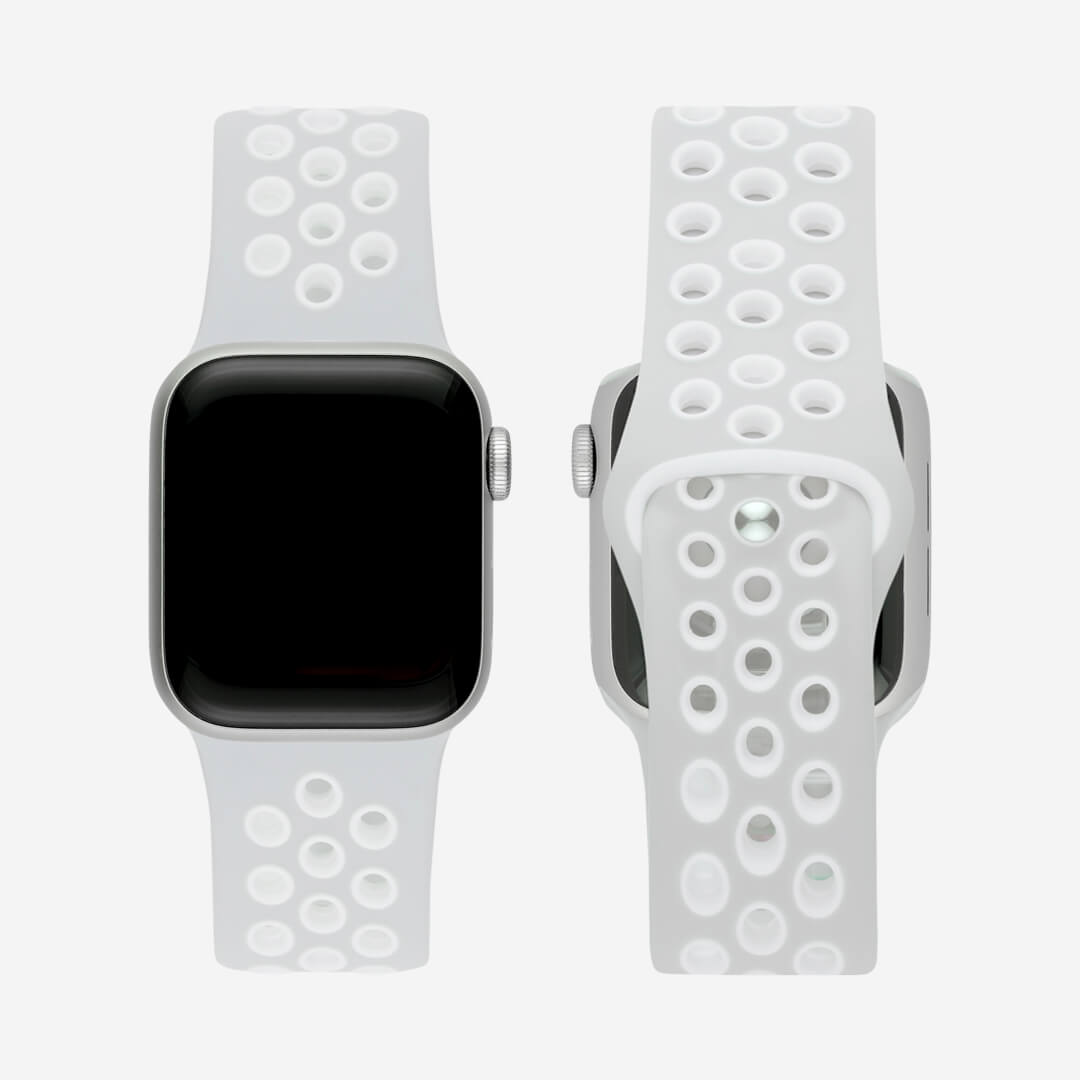 Silicone Sports Apple Watch Band - Stone/White