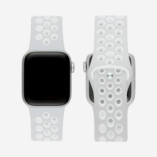 Silicone Sports Apple Watch Band - Stone/White