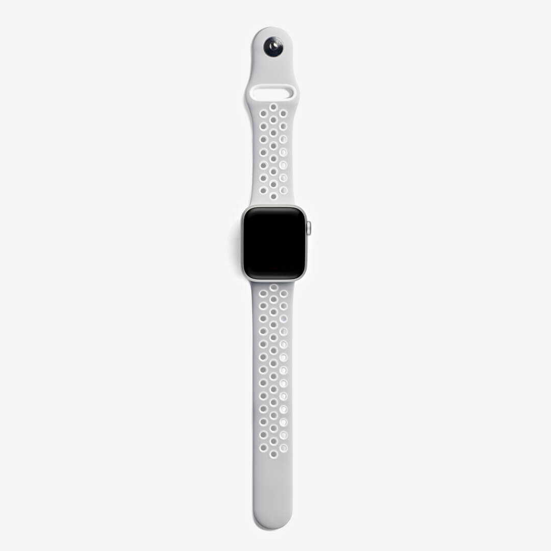 Silicone Sports Apple Watch Band - Stone/White