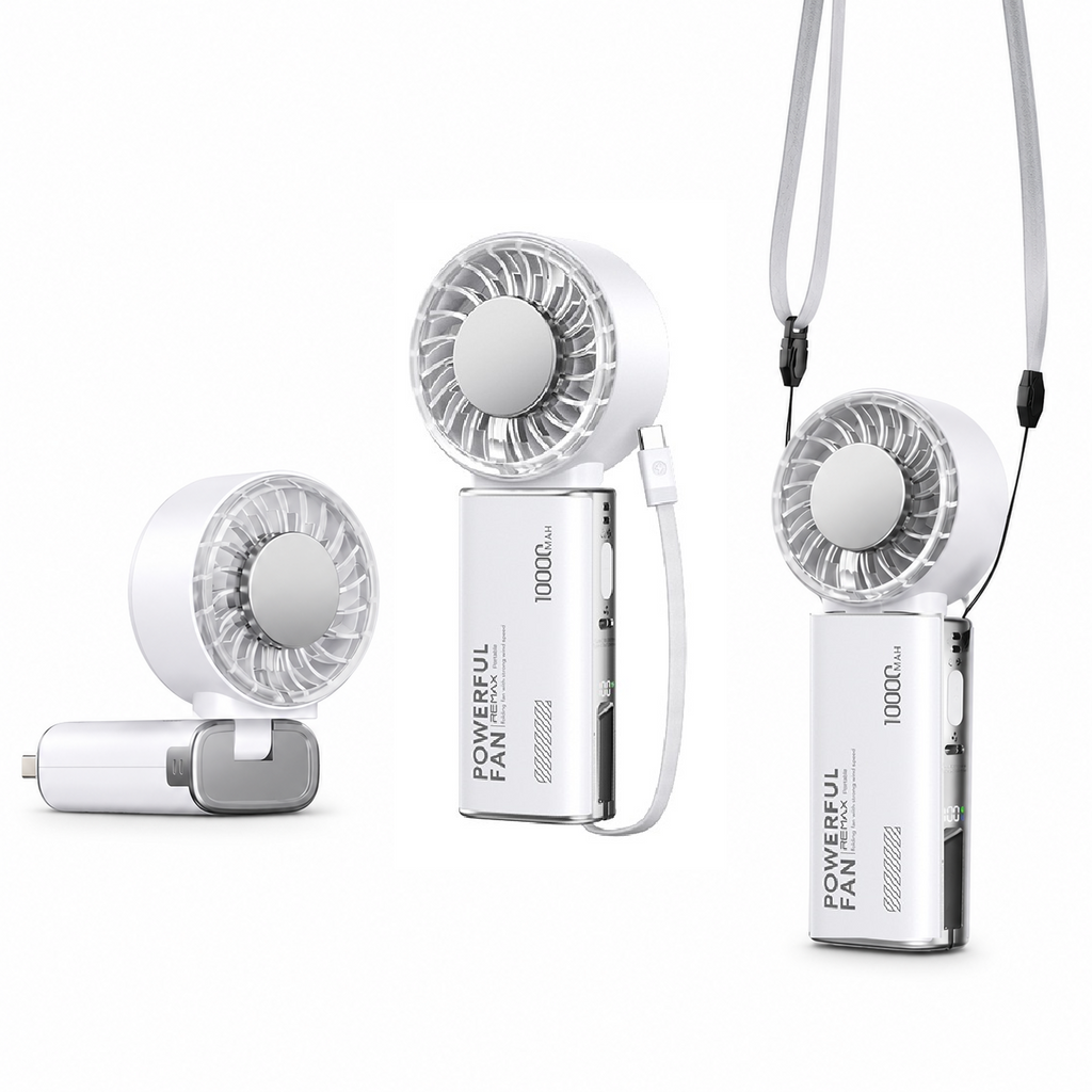 3 In 1 Foldable Handheld Fan & Power Bank