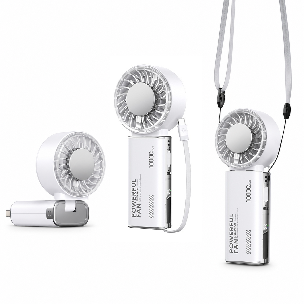3 In 1 Foldable Handheld Fan & Power Bank