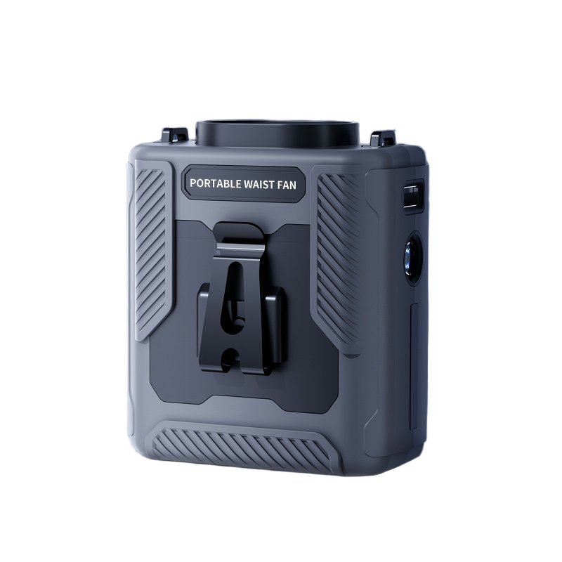 Portable Belt Clip Fan  – Rechargeable Wearable Cooler with Flashlight