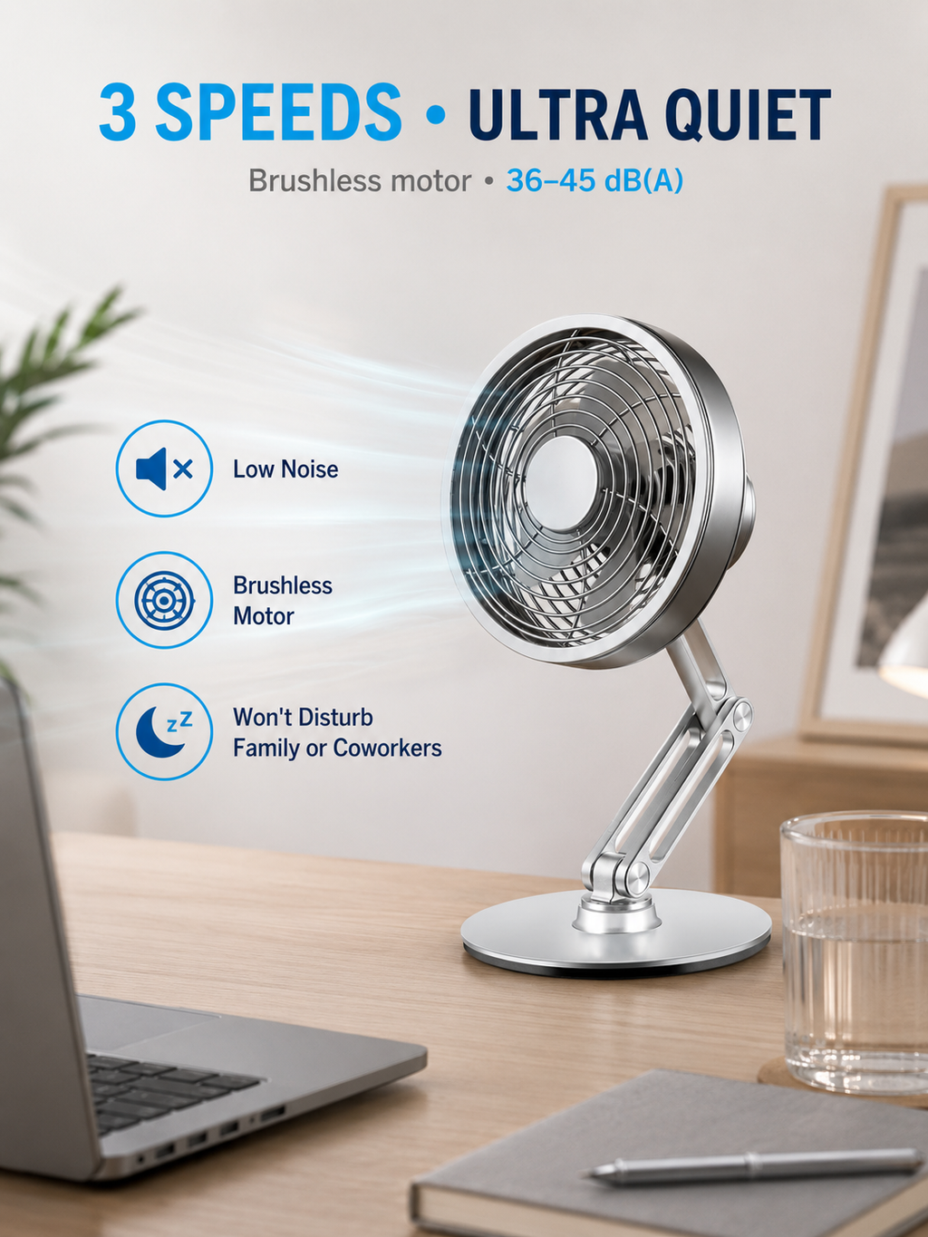 Rotatable Alloy Desk Fan