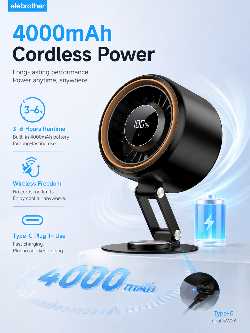 Rotatable Alloy Desk Fan