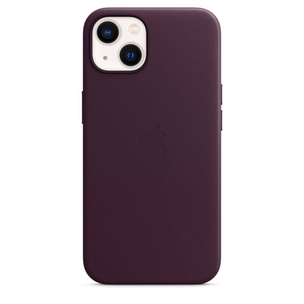 iphone 13 pro leather case with magsafe dark cherry