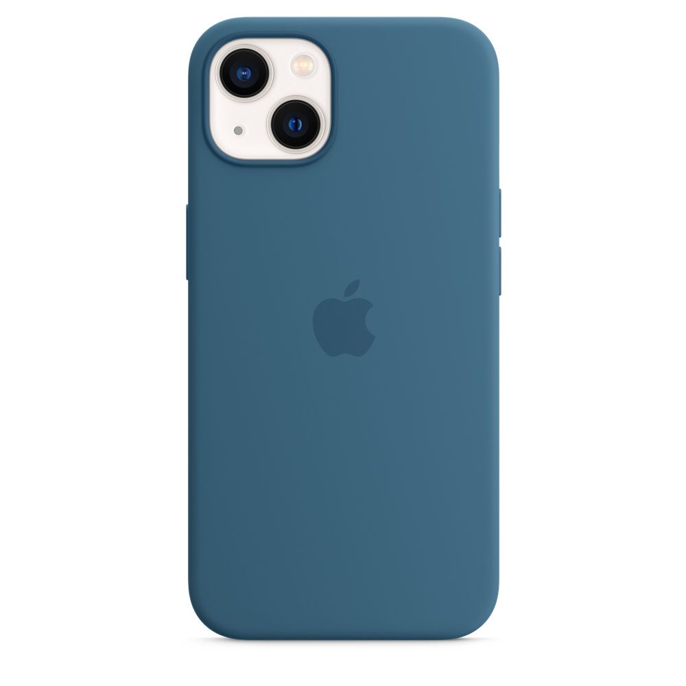 iphone 13 silicone case with magsafe blue jay