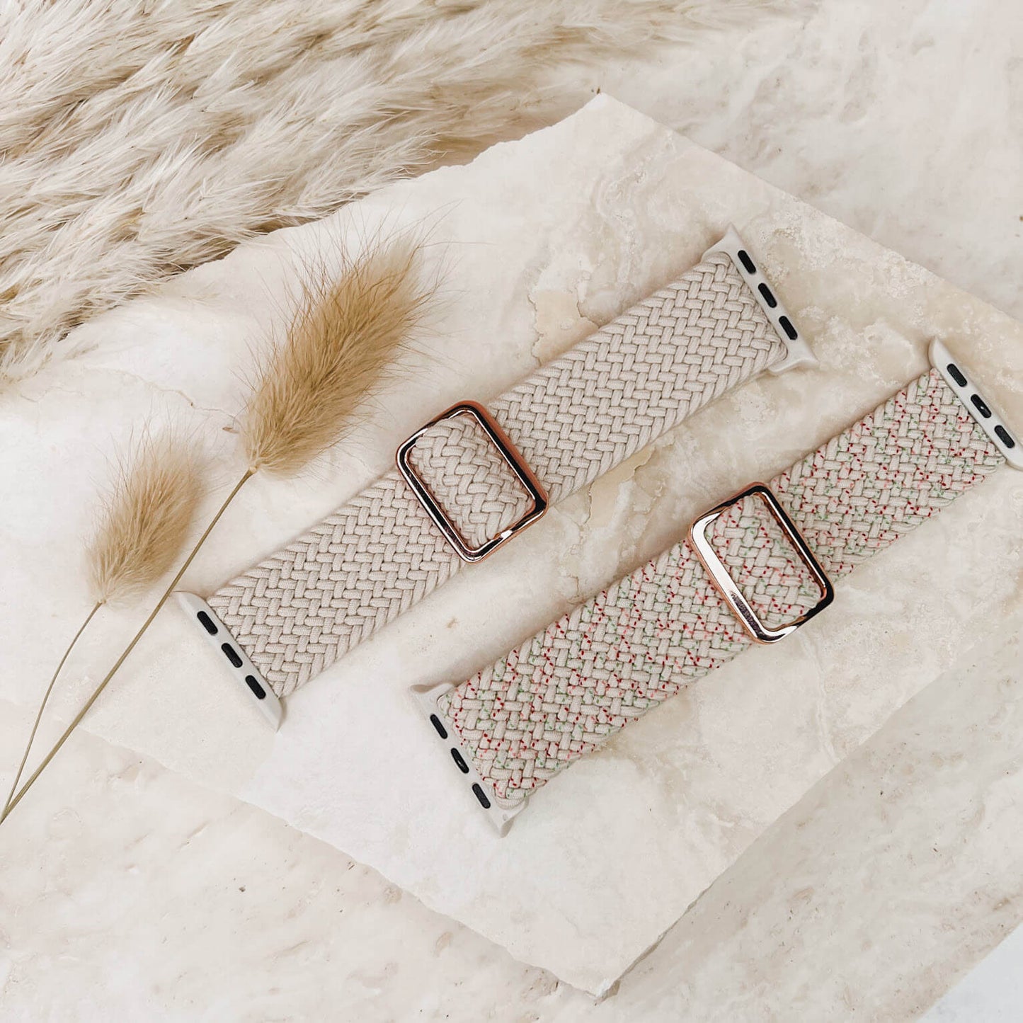 Maui Braided Loop Apple Watch Band - Starlight / Rose Gold